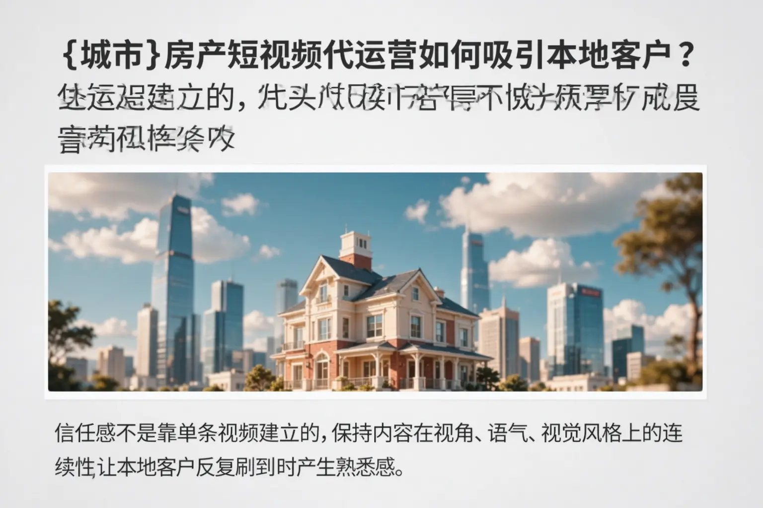 册亨房产短视频代运营如何吸引本地客户?